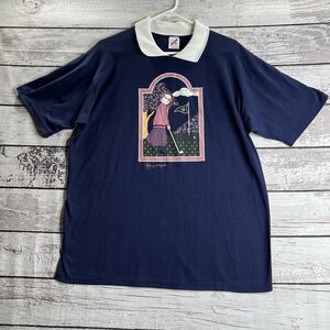 Vintage 90s Suzio Ps Originals Gold T-shirt Women's XL Blue USA‎ Made